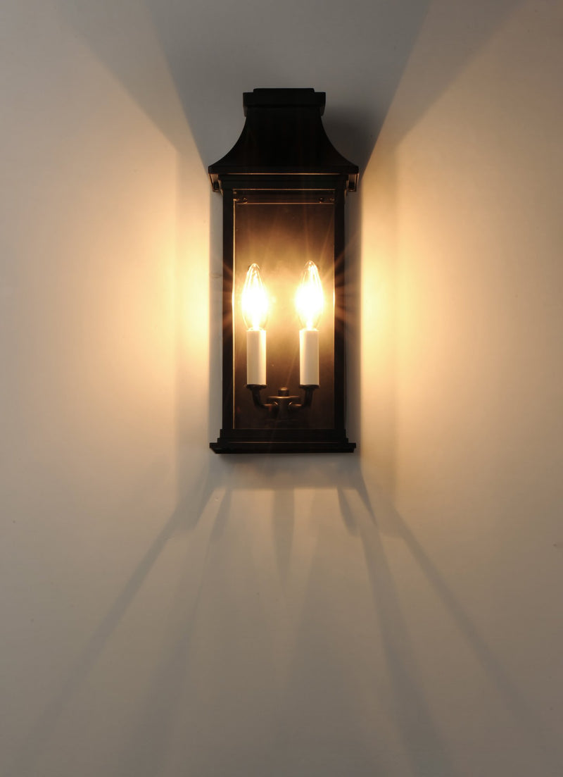Vicksburg 2 Light Outdoor Pocket Wall Sconce in Black