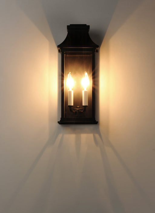 Vicksburg 2 Light Outdoor Pocket Wall Sconce in Black