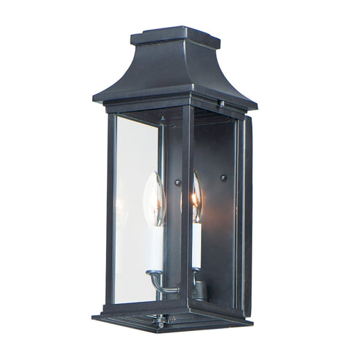 Vicksburg 2 Light Outdoor Pocket Wall Sconce in Black