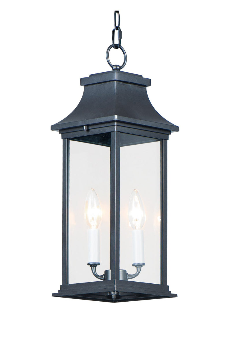 Vicksburg 2 Light Outdoor Hanging Lantern in Black