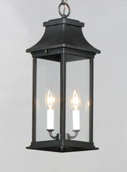 Vicksburg 2 Light Outdoor Hanging Lantern in Black