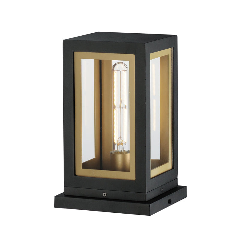 Neoclass 1 Light Outdoor Deck Lantern in Black / Gold