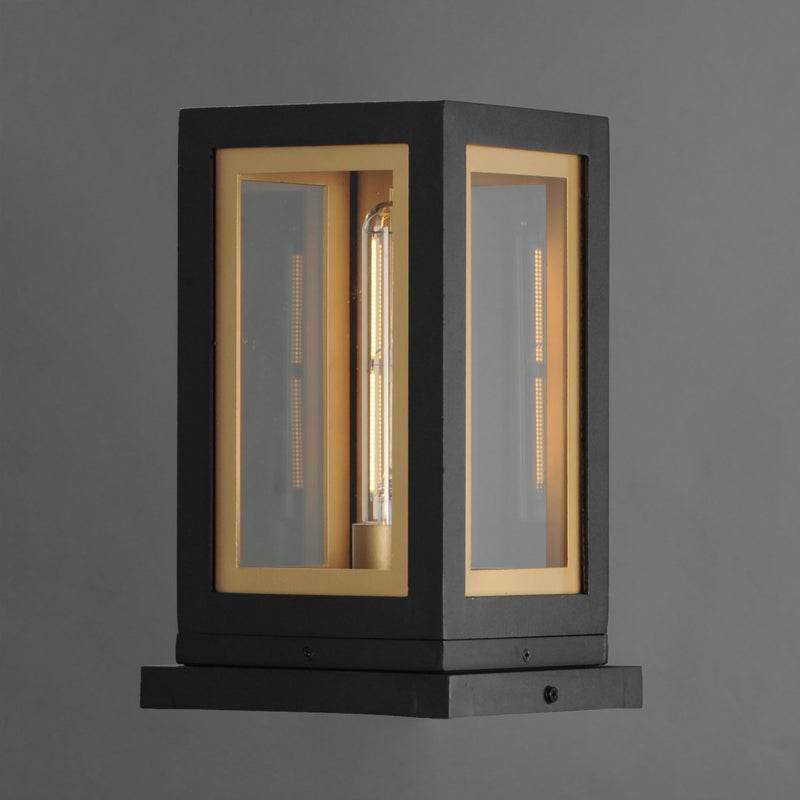 Neoclass 1 Light Outdoor Deck Lantern in Black / Gold