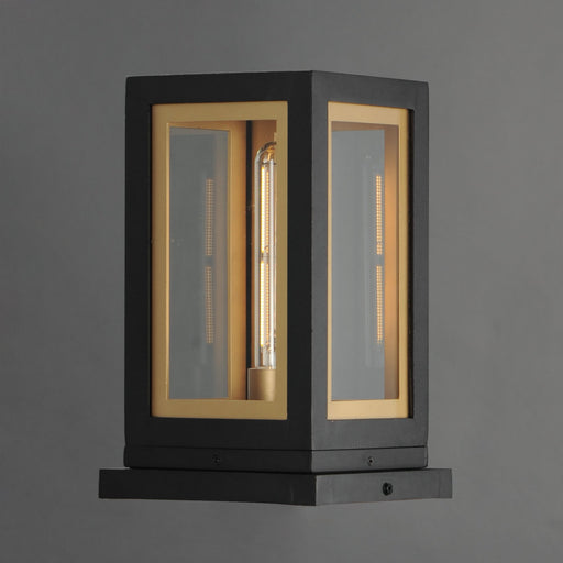 Neoclass 1 Light Outdoor Deck Lantern in Black / Gold
