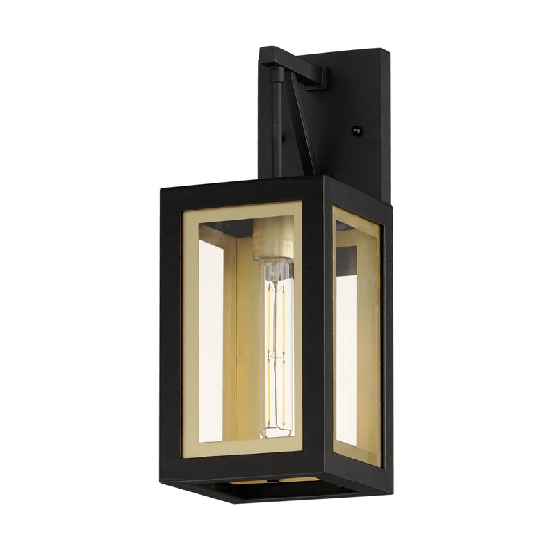 Neoclass 1 Light Outdoor Wall Sconce in Black / Gold