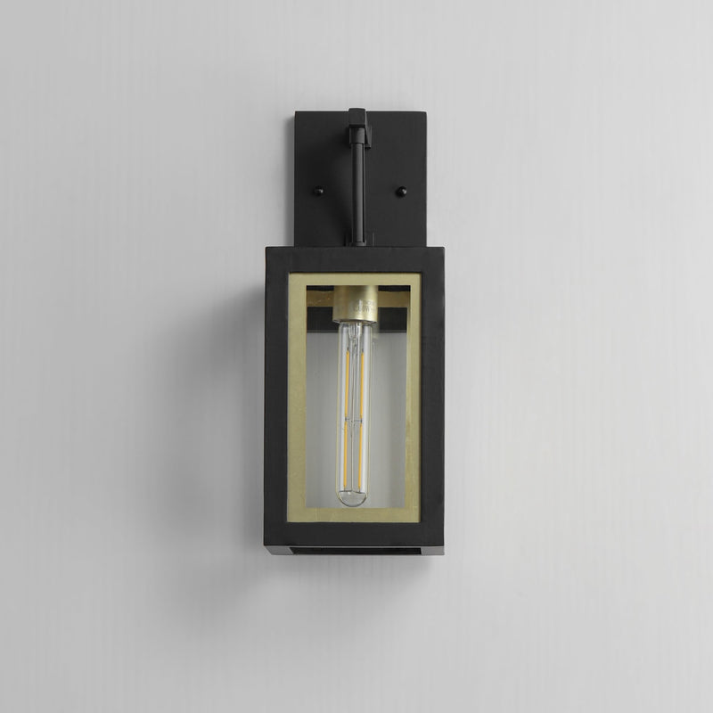 Neoclass 1 Light Outdoor Wall Sconce in Black / Gold