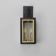 Neoclass 18" 2 Light Outdoor Wall Sconce in Black / Gold