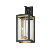 Neoclass 21" 2 Light Outdoor Wall Sconce in Black / Gold