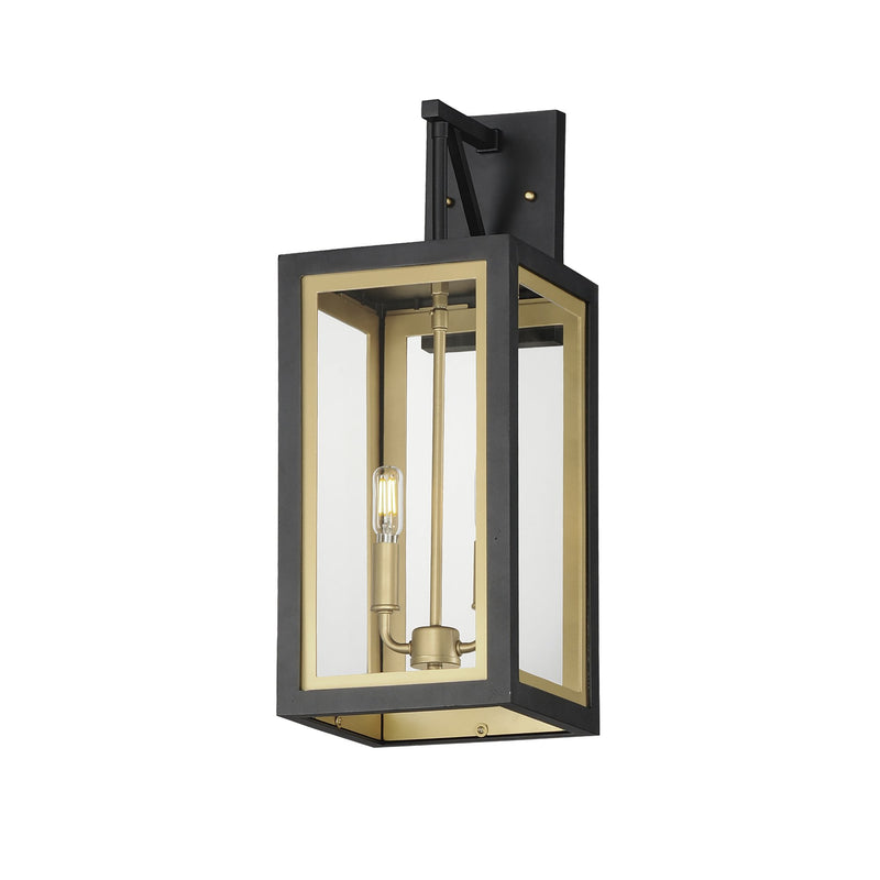 Neoclass 21" 2 Light Outdoor Wall Sconce in Black / Gold