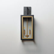 Neoclass 21" 2 Light Outdoor Wall Sconce in Black / Gold
