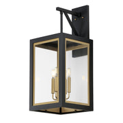 Neoclass 4 Light Outdoor Wall Sconce in Black / Gold