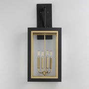 Neoclass 4 Light Outdoor Wall Sconce in Black / Gold