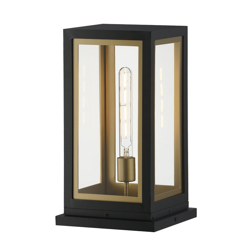 Neoclass 1 Light Large Outdoor Deck Lantern in Black / Gold
