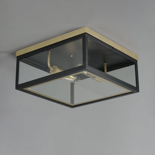 Neoclass 2 Light Outdoor Flush Mount in Black / Gold
