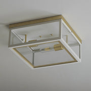 Neoclass 2 Light Outdoor Flush Mount in White / Gold