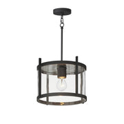 Belfry 1 Light Convertible Outdoor Pendant in Black