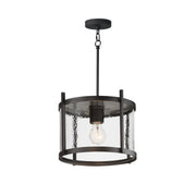Belfry 1 Light Convertible Outdoor Pendant in Black