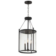 Belfry 3 Light Outdoor Pendant in Black