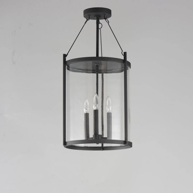 Belfry 3 Light Outdoor Pendant in Black