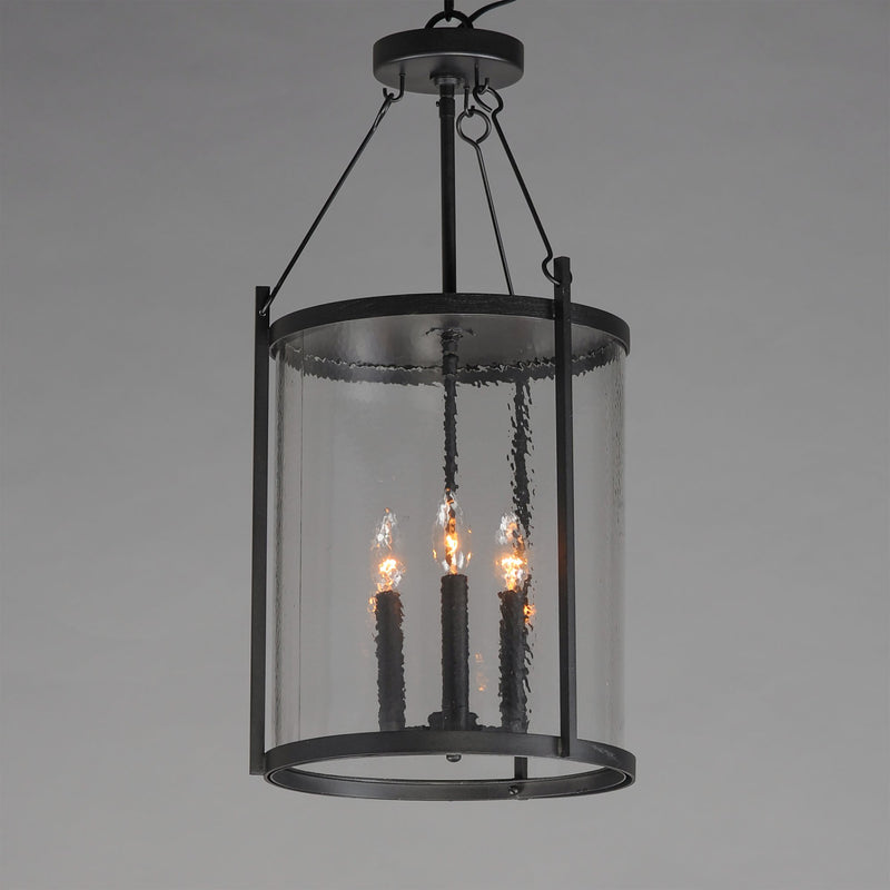Belfry 3 Light Outdoor Pendant in Black