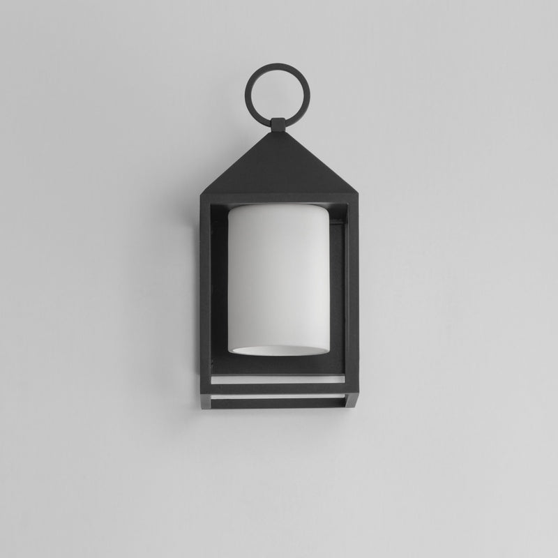 Aldous 1 Light Small Outdoor Wall Sconce in Black