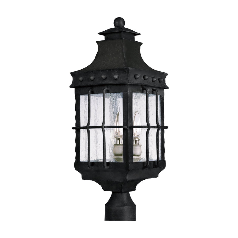 Nantucket 3 Light Outdoor Post Lantern in Country Forge