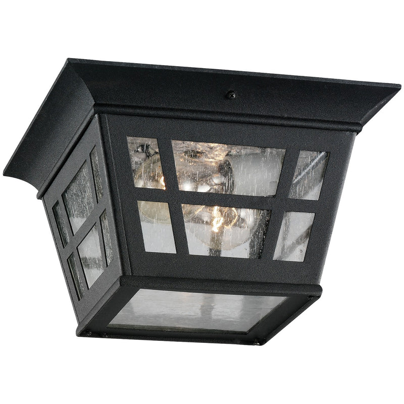 Herrington Two Light Outdoor Flush Mount in Black