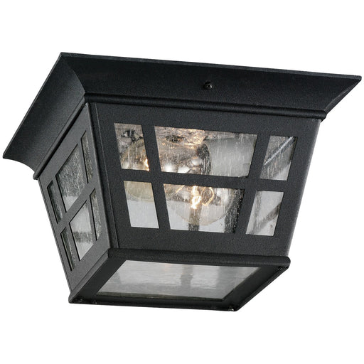 Herrington Two Light Outdoor Flush Mount in Black