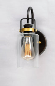 Magnolia 1 Light Wall Sconce in Bronze / Gold