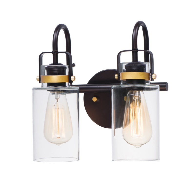 Magnolia 2 Light Bath Vanity Light in Bronze / Gold