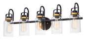 Magnolia 5 Light Bath Vanity Light in Bronze / Gold