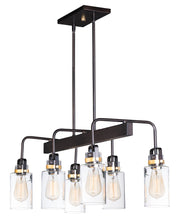 Magnolia 6 Light Linear Chandelier in Bronze / Gold