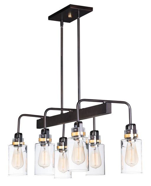 Magnolia 6 Light Linear Chandelier in Bronze / Gold