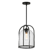 Foundry 1 Light Outdoor Pendant in Black