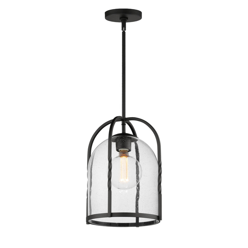 Foundry 1 Light Outdoor Pendant in Black