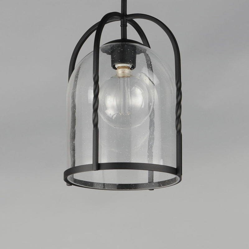 Foundry 1 Light Outdoor Pendant in Black