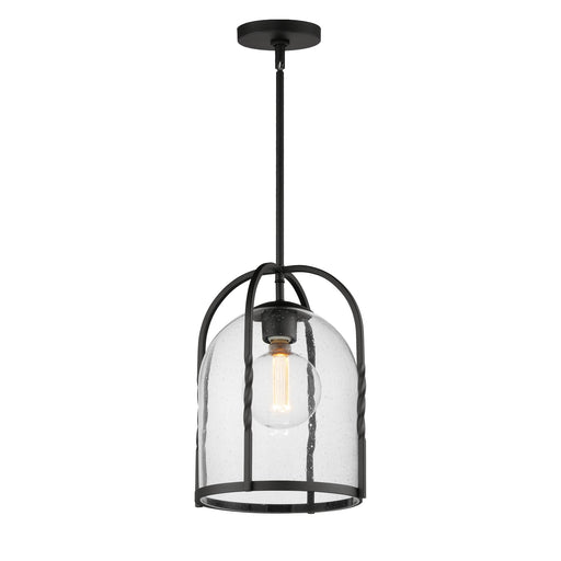 Foundry 1 Light Outdoor Pendant in Black