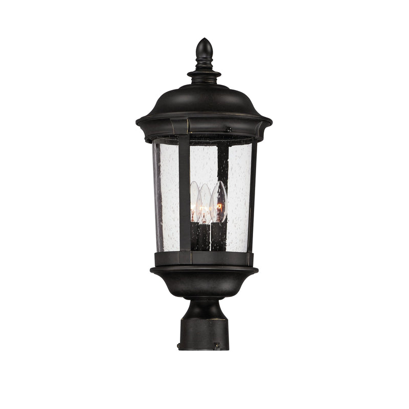Dover Cast 21" 3 Light Outdoor Post Lantern in Bronze