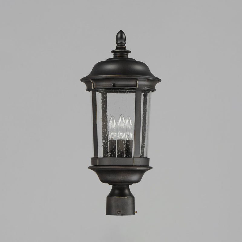 Dover Cast 21" 3 Light Outdoor Post Lantern in Bronze