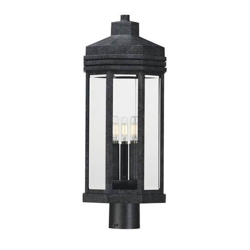Wright 3 Light Outdoor Post Lantern in Black Patina