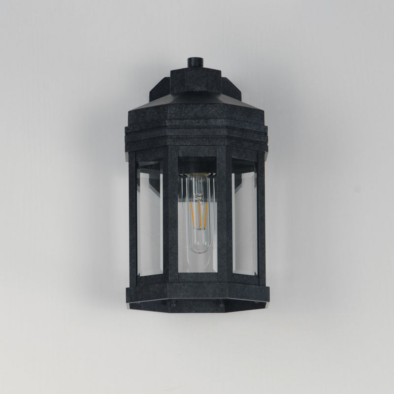 Wright 1 Light Small Outdoor Wall Sconce in Black Patina