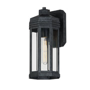 Wright 1 Light Outdoor Wall Sconce in Black Patina