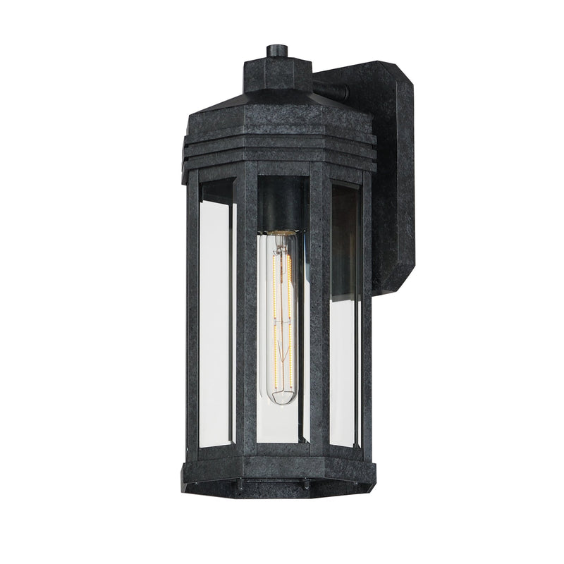 Wright 1 Light Outdoor Wall Sconce in Black Patina