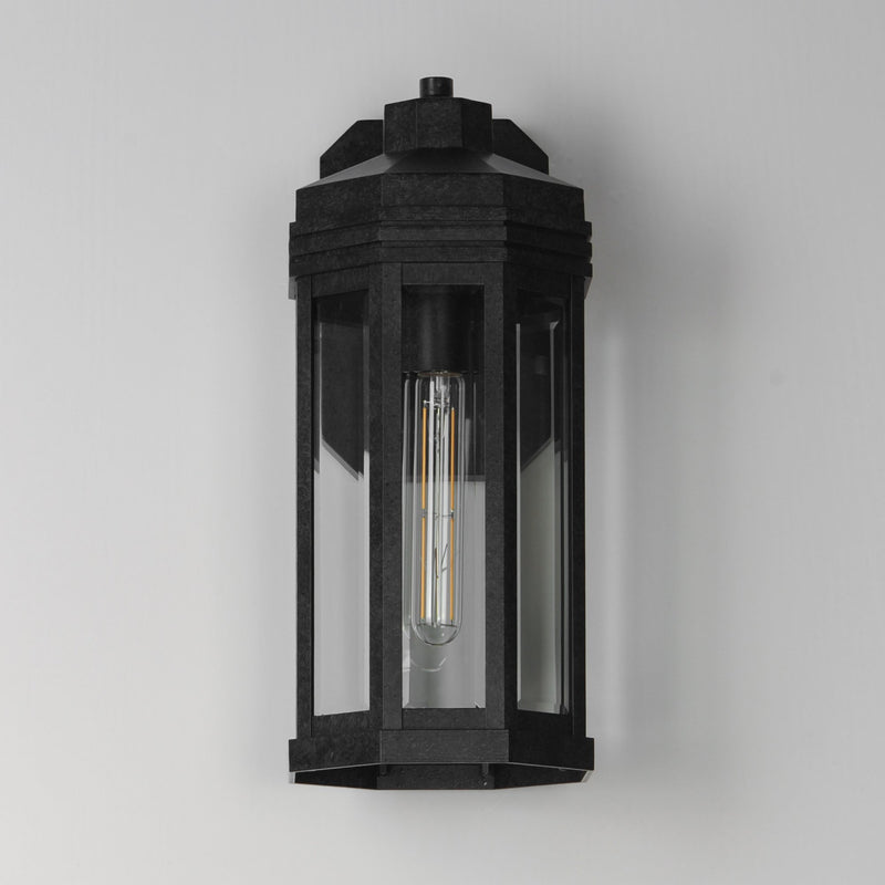 Wright 1 Light Outdoor Wall Sconce in Black Patina