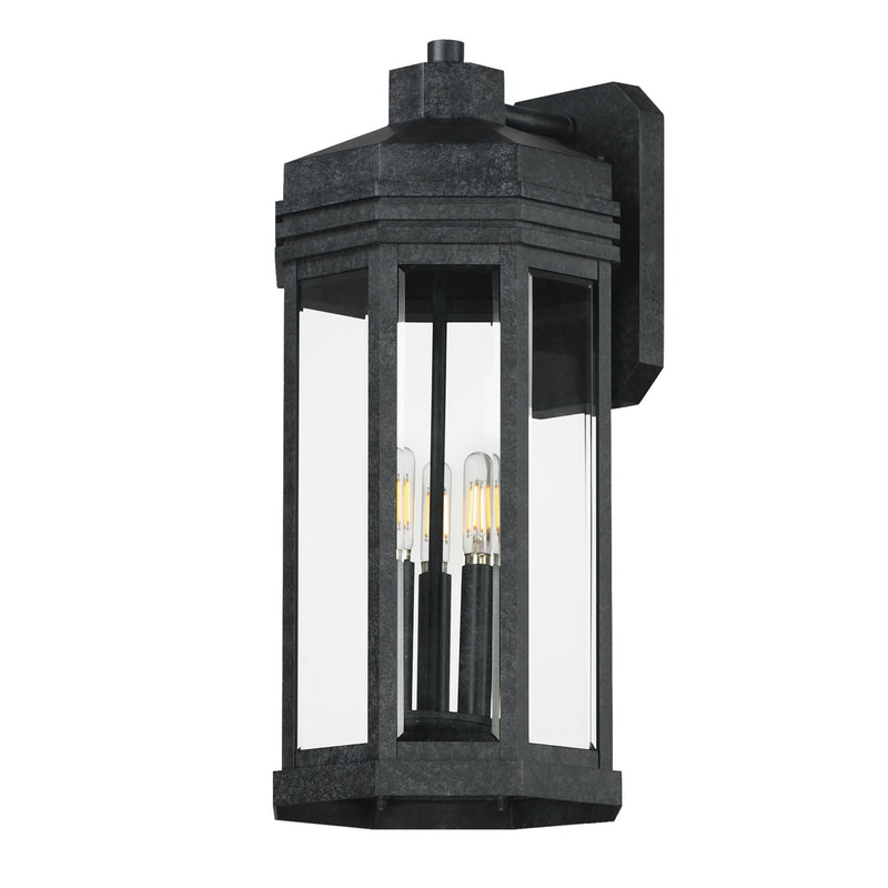 Wright 3 Light Outdoor Wall Sconce in Black Patina