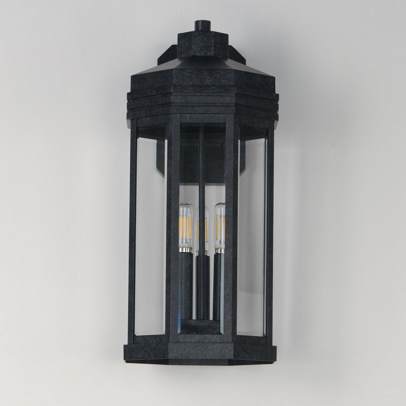 Wright 3 Light Outdoor Wall Sconce in Black Patina