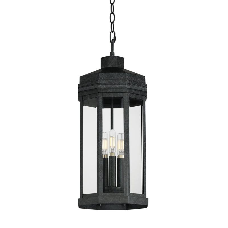 Wright 3 Light Outdoor Pendant in Black Patina
