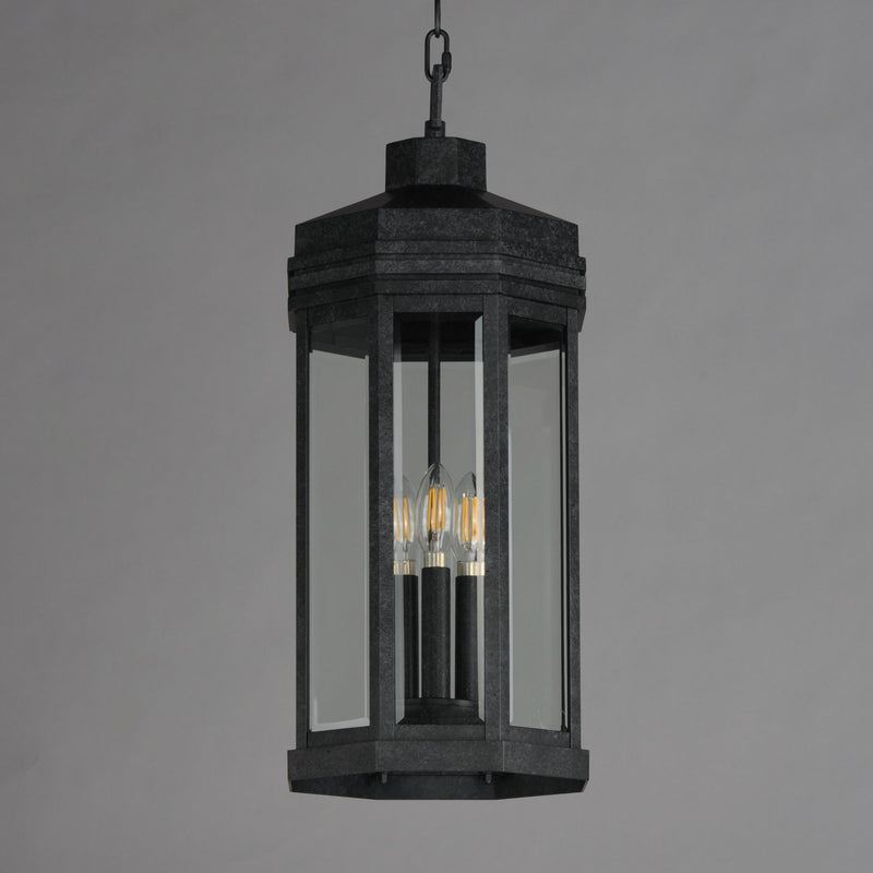 Wright 3 Light Outdoor Pendant in Black Patina