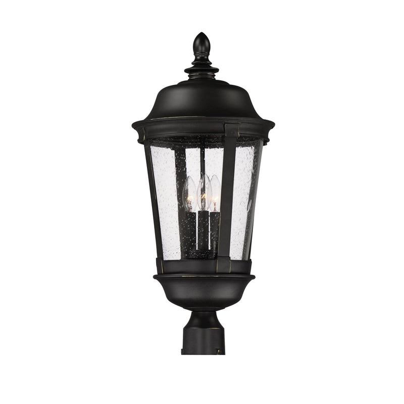 Dover Cast 25.5" 3 Light Outdoor Post Lantern in Bronze