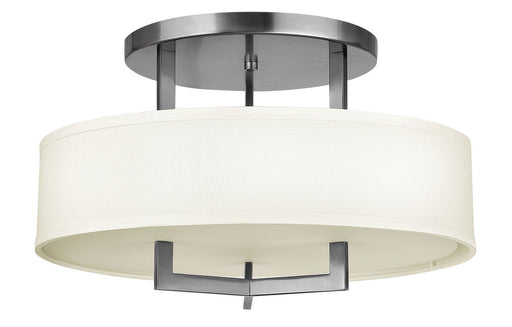 Hampton 20" 3-Light Semi-Flush Mount in Antique Nickel